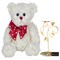 Matashi Bearington 11" Plush Stuffed Animal Teddy Bear  White  24k Gold Plated Jewelry Stand